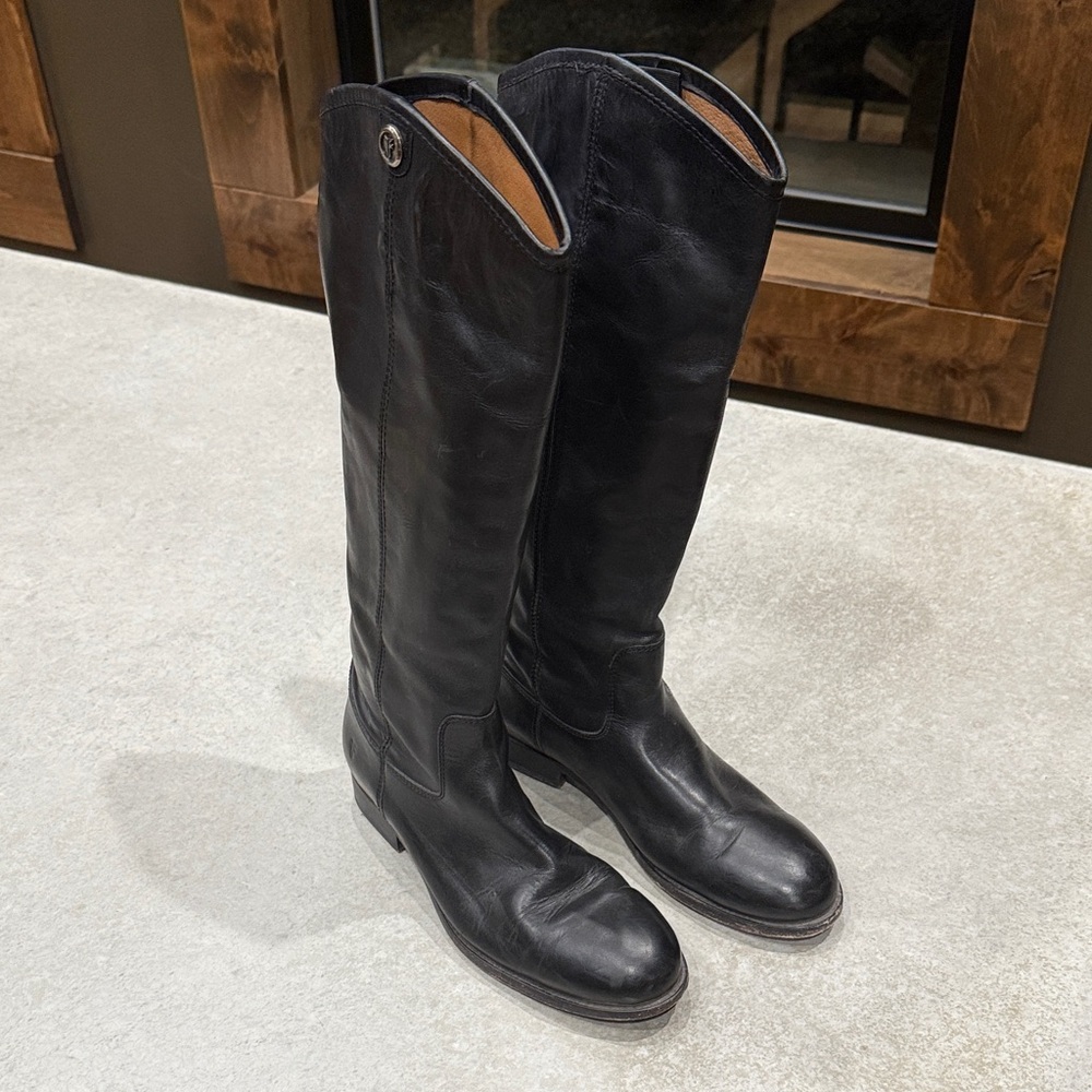 Frye Black Leather Women's Tall Boots